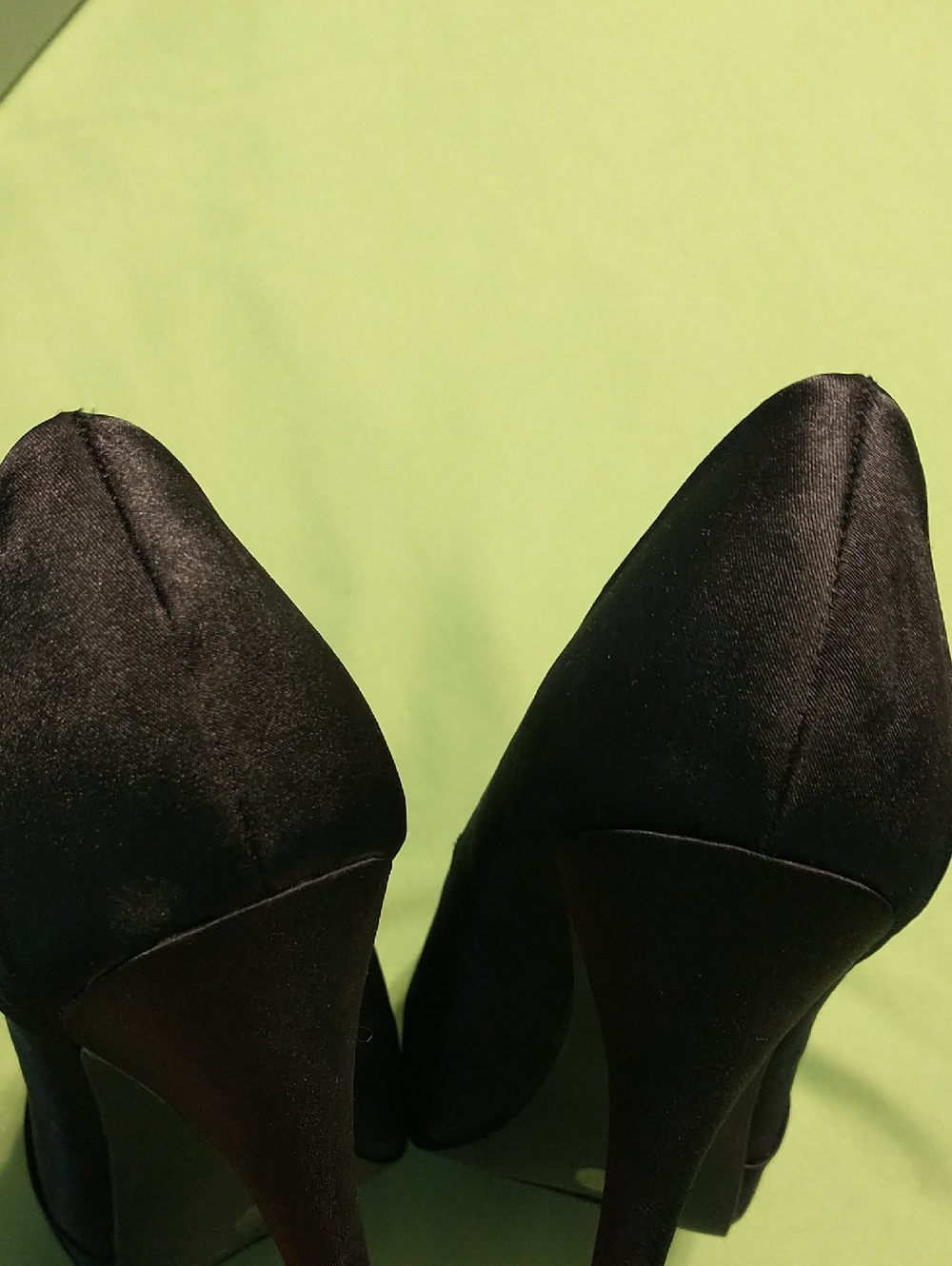 Worthington Black Satin Peep-Toe Evening Shoes - Picture 7 of 10
